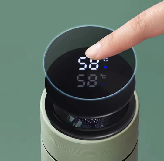 500ML LED Temperature Display Bottle, Stainless Steel Intellective Thermos with Double Bottom, Smart Vacuum Insulated Water Bottle, Digital Water Bottle - Temperature Display Vacuum Insulated, Thermos Flask Made of Premium Stainless Steel