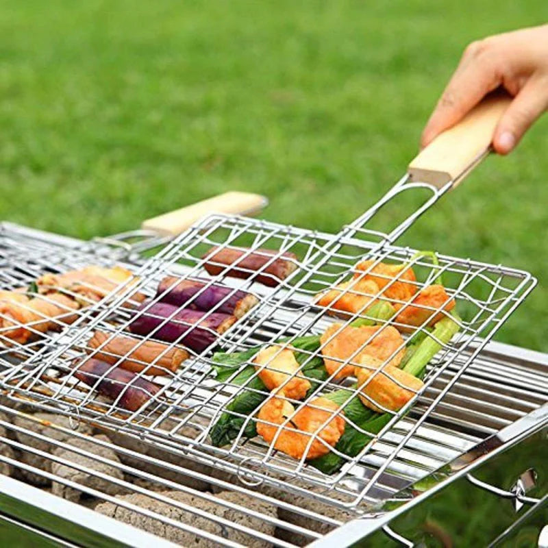 Complete BBQ Accessories 1 Piece Portable Grill 1 Piece Oil Spray Bottle 1 Piece Oil Bottle with Brush 1 Piece BBQ Clip Folder Grill (Pack of 6) Barbecue Skewers Stainless Steel Sticks