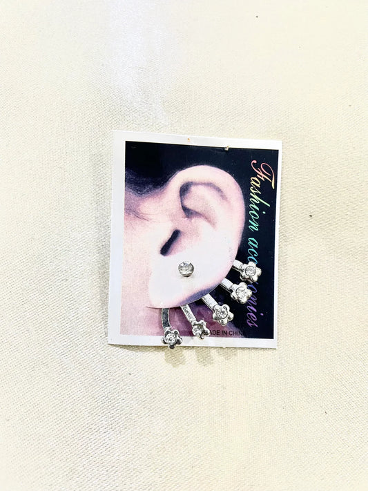 Diamond cluster cocktail earring pair