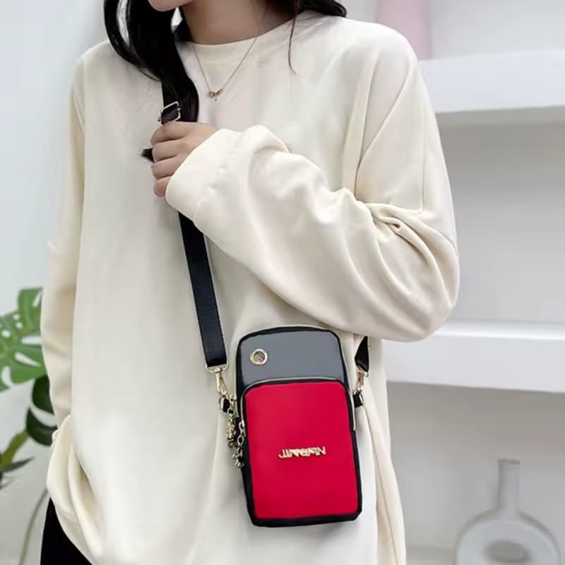 Women Sling Shoulder Bag Multi-pocket Design Crossbody Bag Ladies Multifunction Nylon Phone Purse Causal Travel Small Handbags