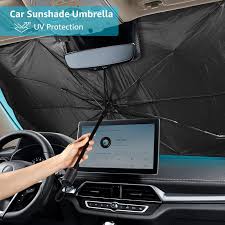 Car Sun Shade Umbrella, Car Umbrella Sun Shade Cover for Windshield UV Reflecting Foldable Front Car Sunshade Umbrella (clickgo