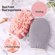 3 Pieces Bath Shower Sponge Set for Cleaning Body, Bath Back Scrubber, Exfoliating Gloves, Honeycomb Sponge.