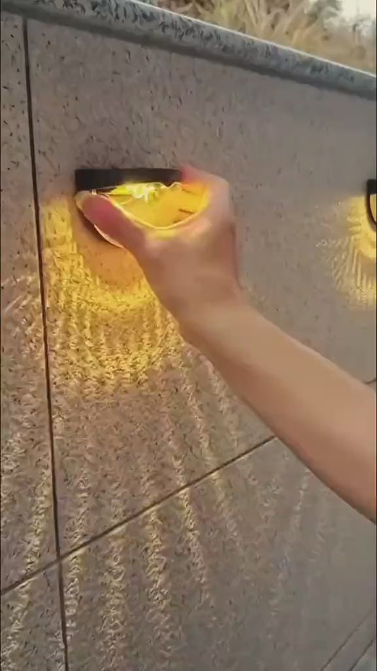 2 Pcs 6 LED SOLAR FENCE LIGHT,  2 pcs 6LED Solar Wall Light Outdoor Wall Lamps Waterproof Energy Lamps Step Courtyard Garden Decoration Lights